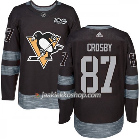Miehille NHL Pittsburgh Penguins Pelipaita Sidney Crosby 87 1917-2017 100th Anniversary Adidas Musta Authentic